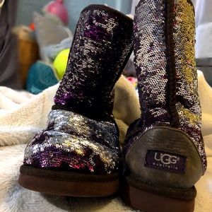 UGG changing glitter boots